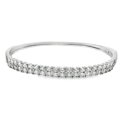 Elegant diamond tennis bangle bracelet