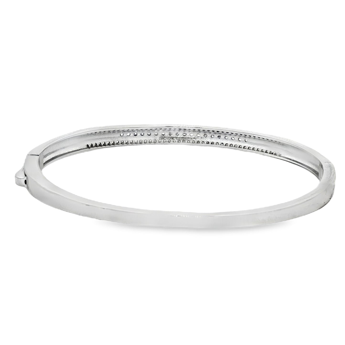 Elegant diamond bangle with crossover design