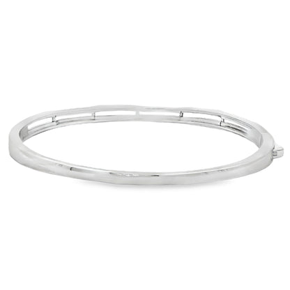 Elegant diamond link bangle in silver