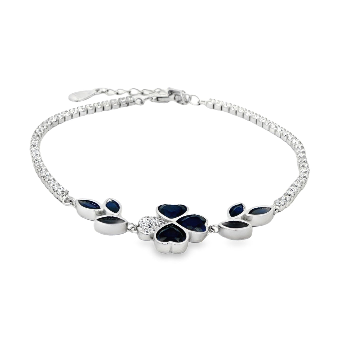 Elegant Sapphire Clover Bracelet
