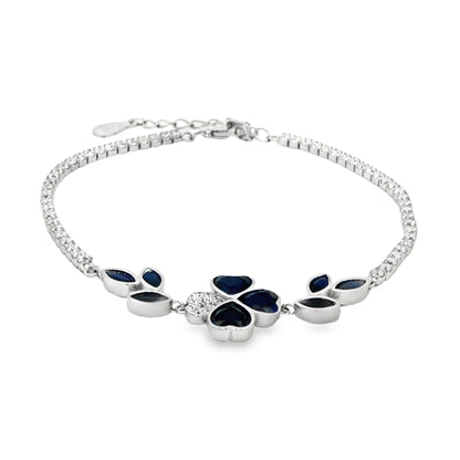Elegant Sapphire Clover Bracelet