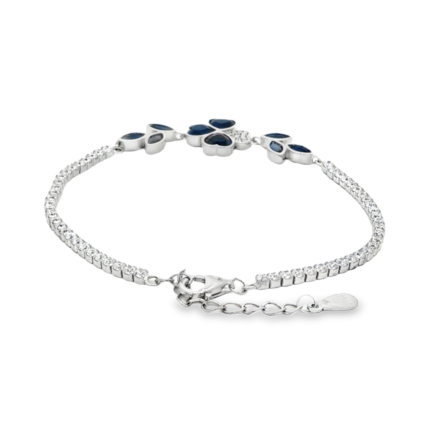 Elegant Sapphire Clover Bracelet