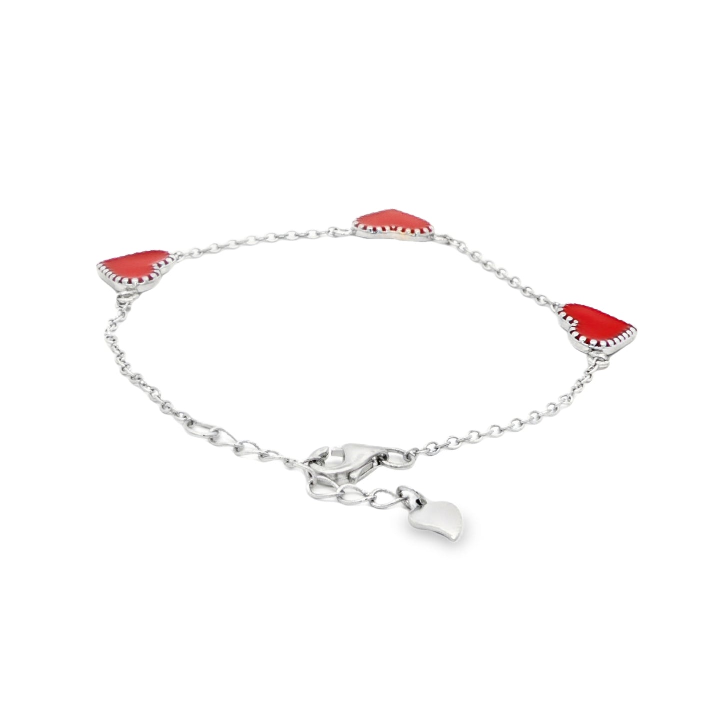 Red heart charm bracelet "Emily"