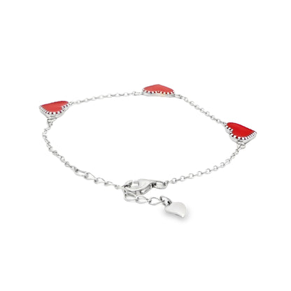 Red heart charm bracelet "Emily"