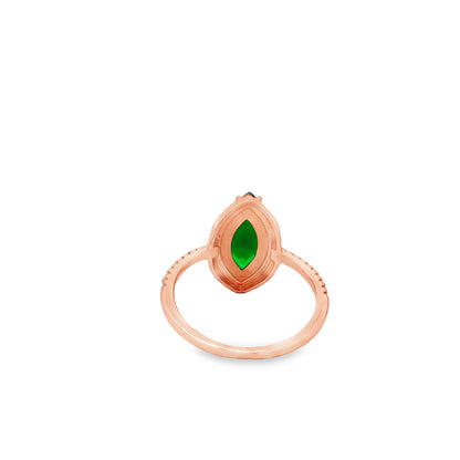 Emerald Marquise Halo Ring