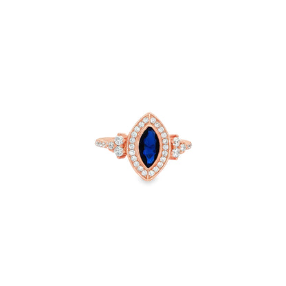 Royal Marquise Sapphire Halo Ring