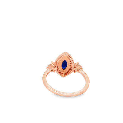 Royal Marquise Sapphire Halo Ring