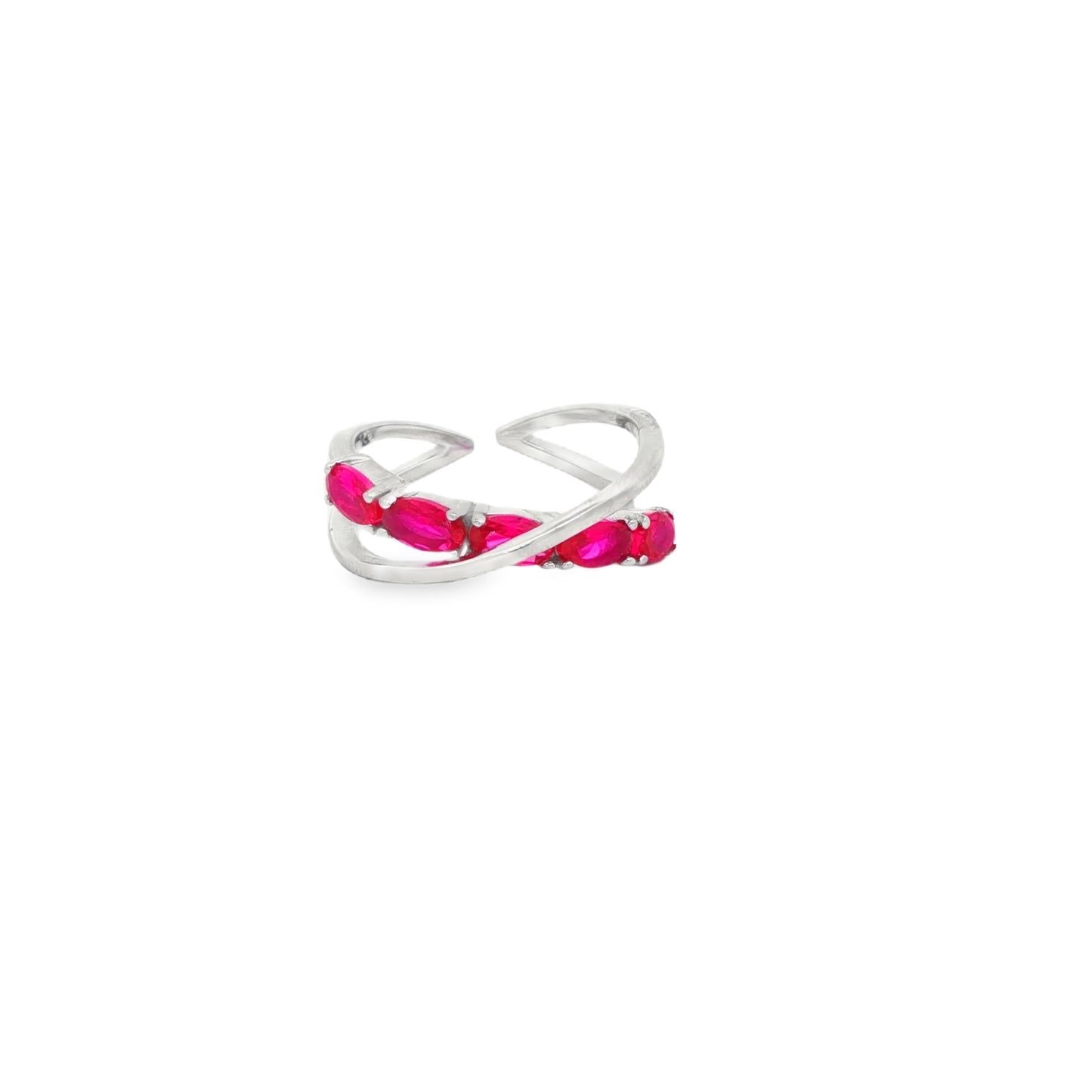 : Crimson Curve Adjustable Ring