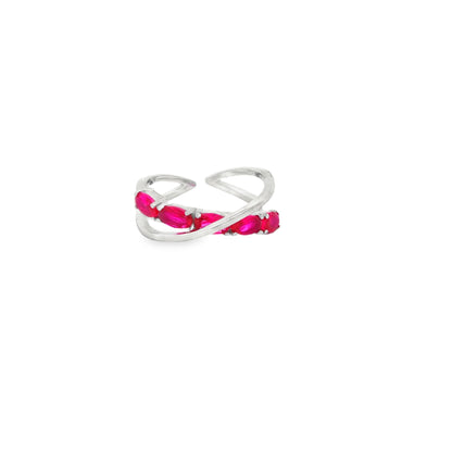 : Crimson Curve Adjustable Ring