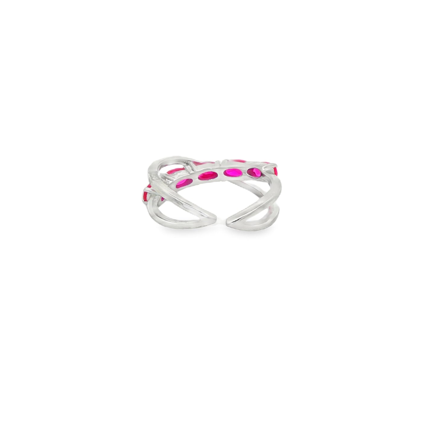 : Crimson Curve Adjustable Ring