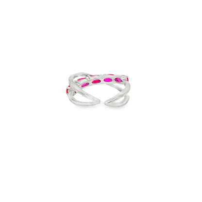 : Crimson Curve Adjustable Ring