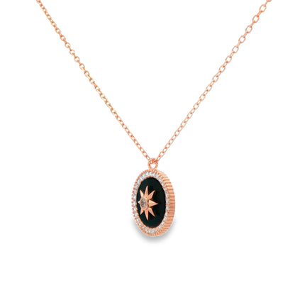 Midnight Star Halo Pendant Necklace