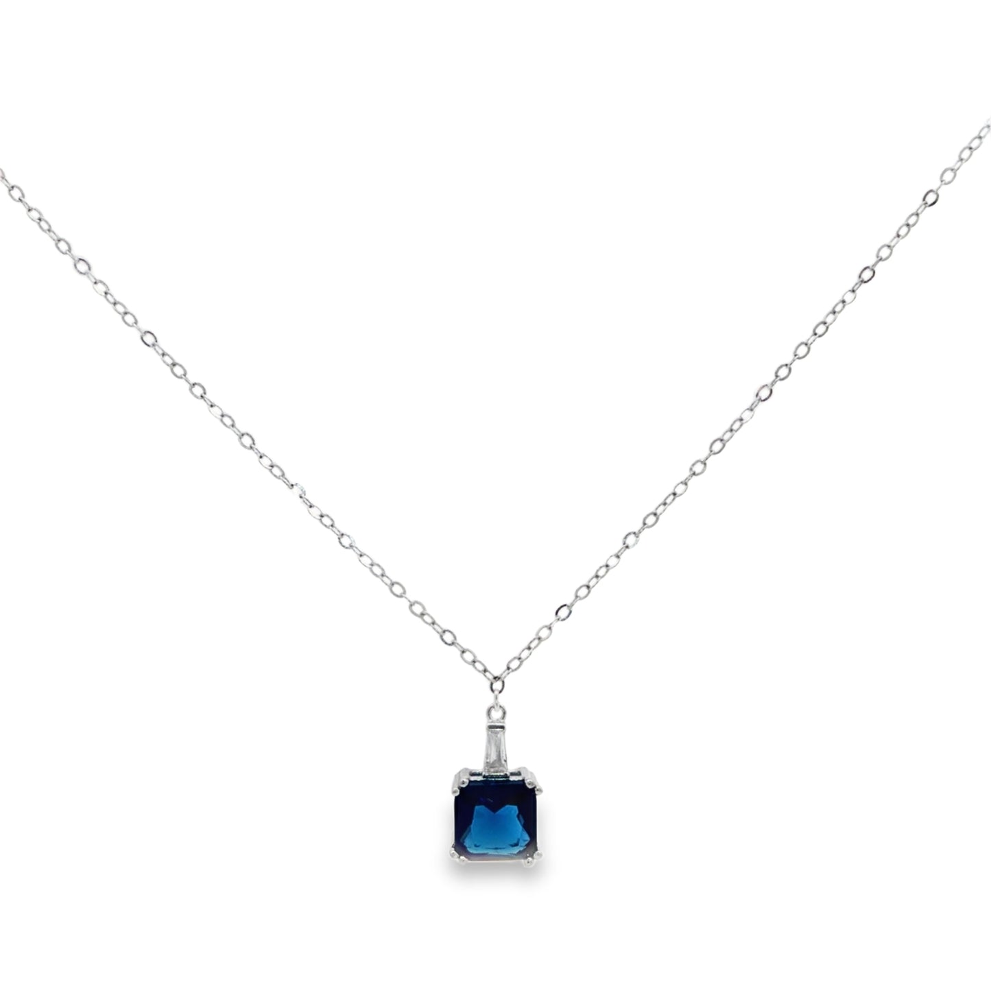 Royal Blue Solitaire Pendant Necklace