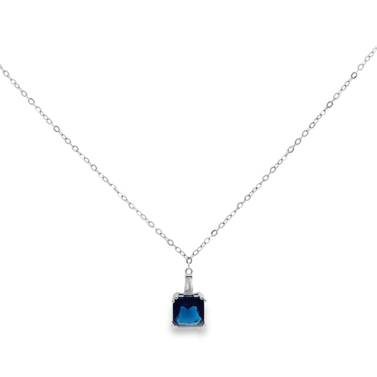 Royal Blue Solitaire Pendant Necklace