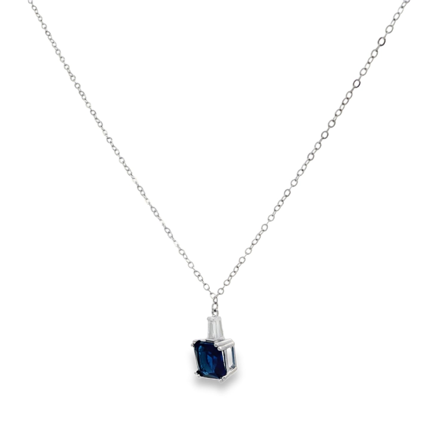 Royal Blue Solitaire Pendant Necklace