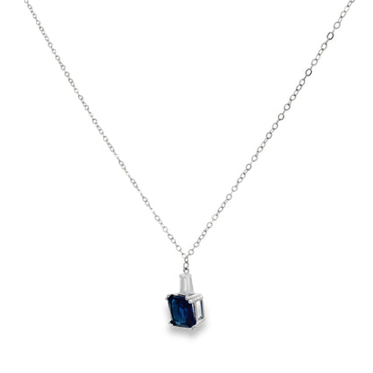Royal Blue Solitaire Pendant Necklace
