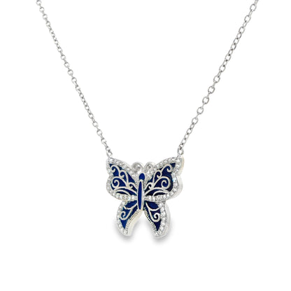 Royal Sapphire Butterfly Necklace