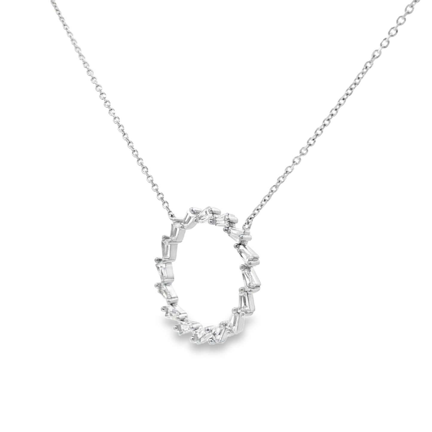 Radiant Diamond Circle Pendant Necklace