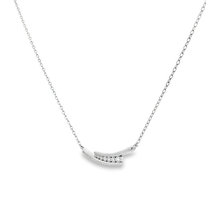 Sleek Curve Diamond Bar Necklace