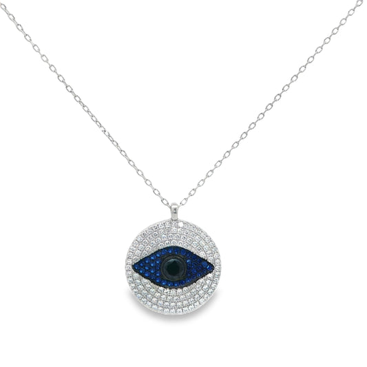 Evil Eye Diamond Pendant Necklace