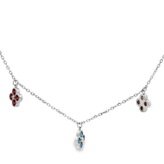Trio Bloom Charm Necklace