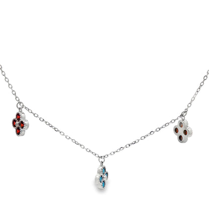 Trio Bloom Charm Necklace