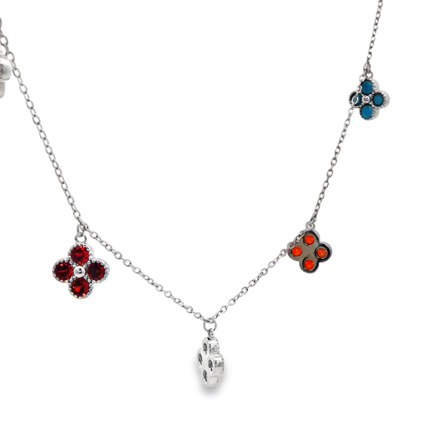 Trio Bloom Charm Necklace