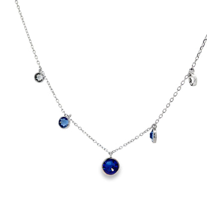 Sapphire Drop Charm Necklace