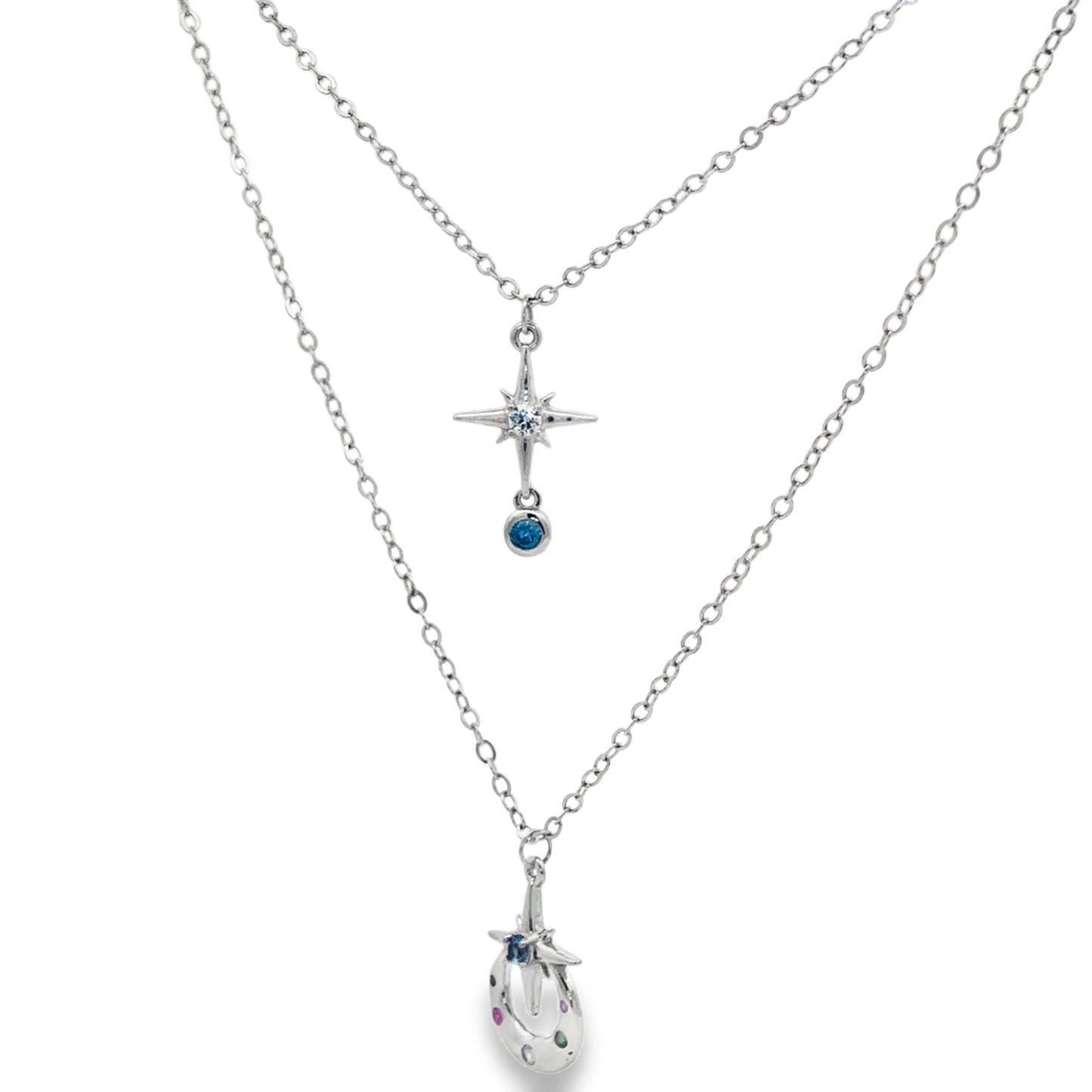Celestial Star & Moon Layered Necklace