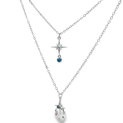Celestial Star & Moon Layered Necklace