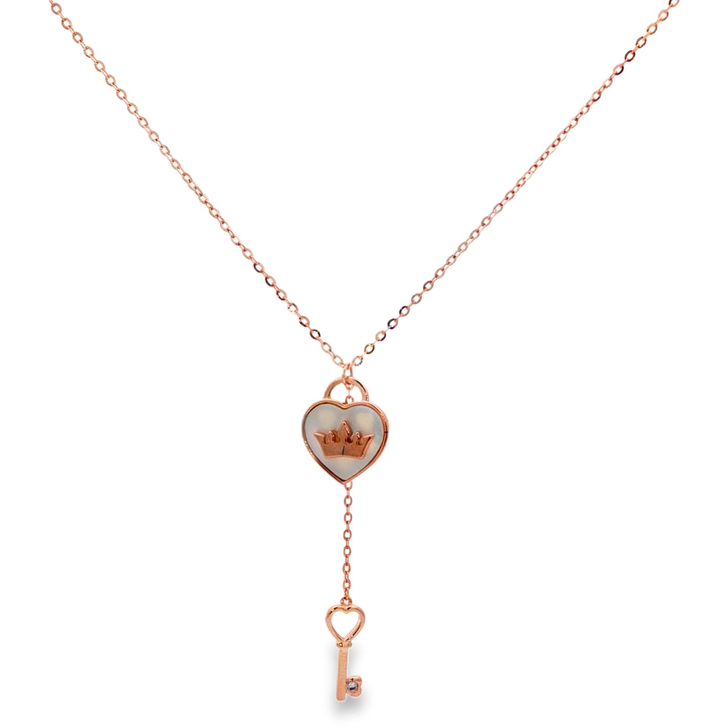 Royal Heart Key Pendant Necklace
