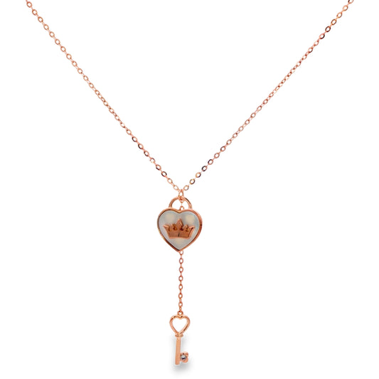 Royal Heart Key Pendant Necklace