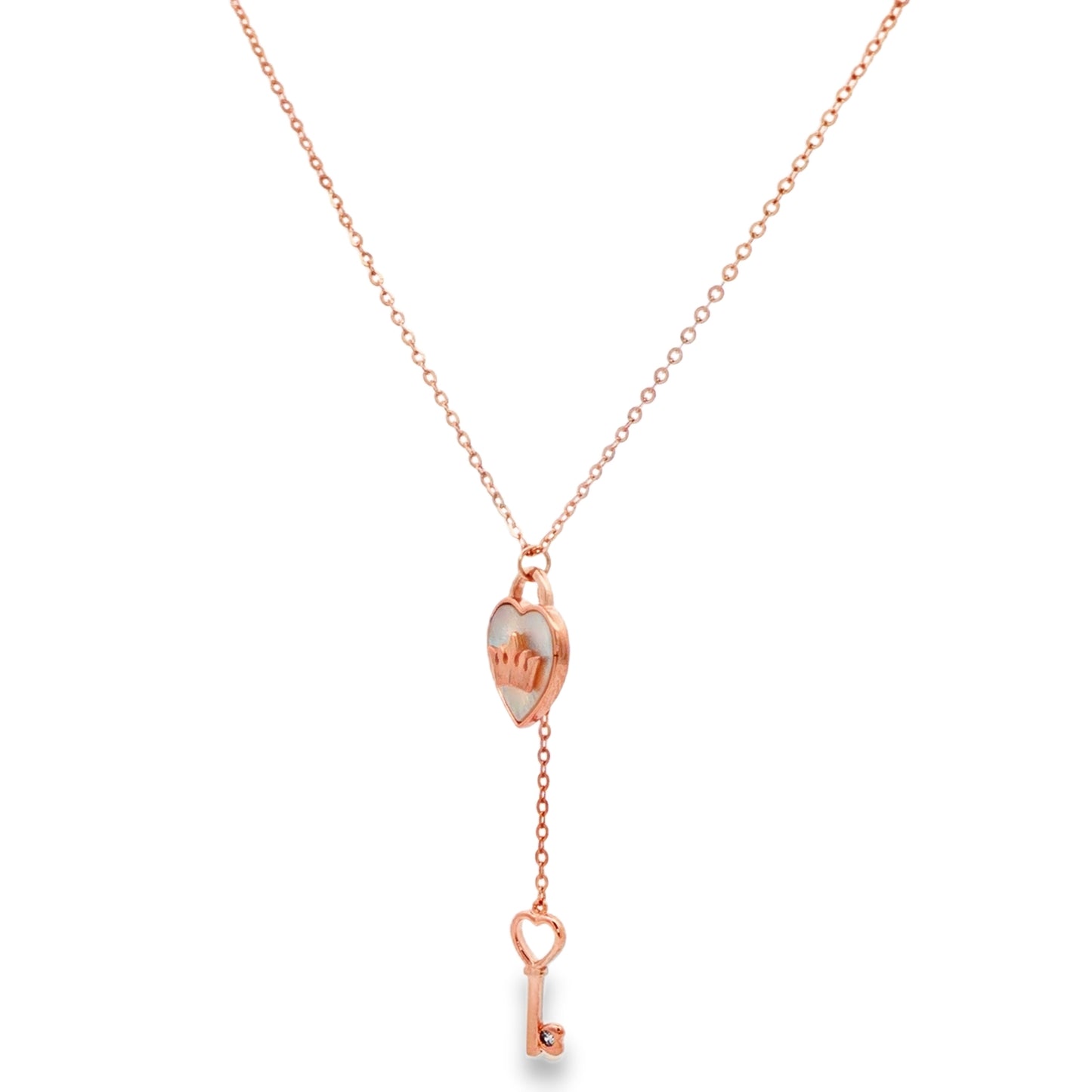 Royal Heart Key Pendant Necklace