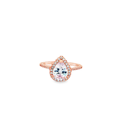 Pear Halo Elegance Ring