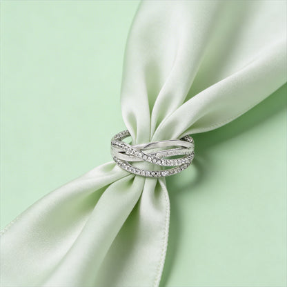 Elegant Crisscross Diamond Ring