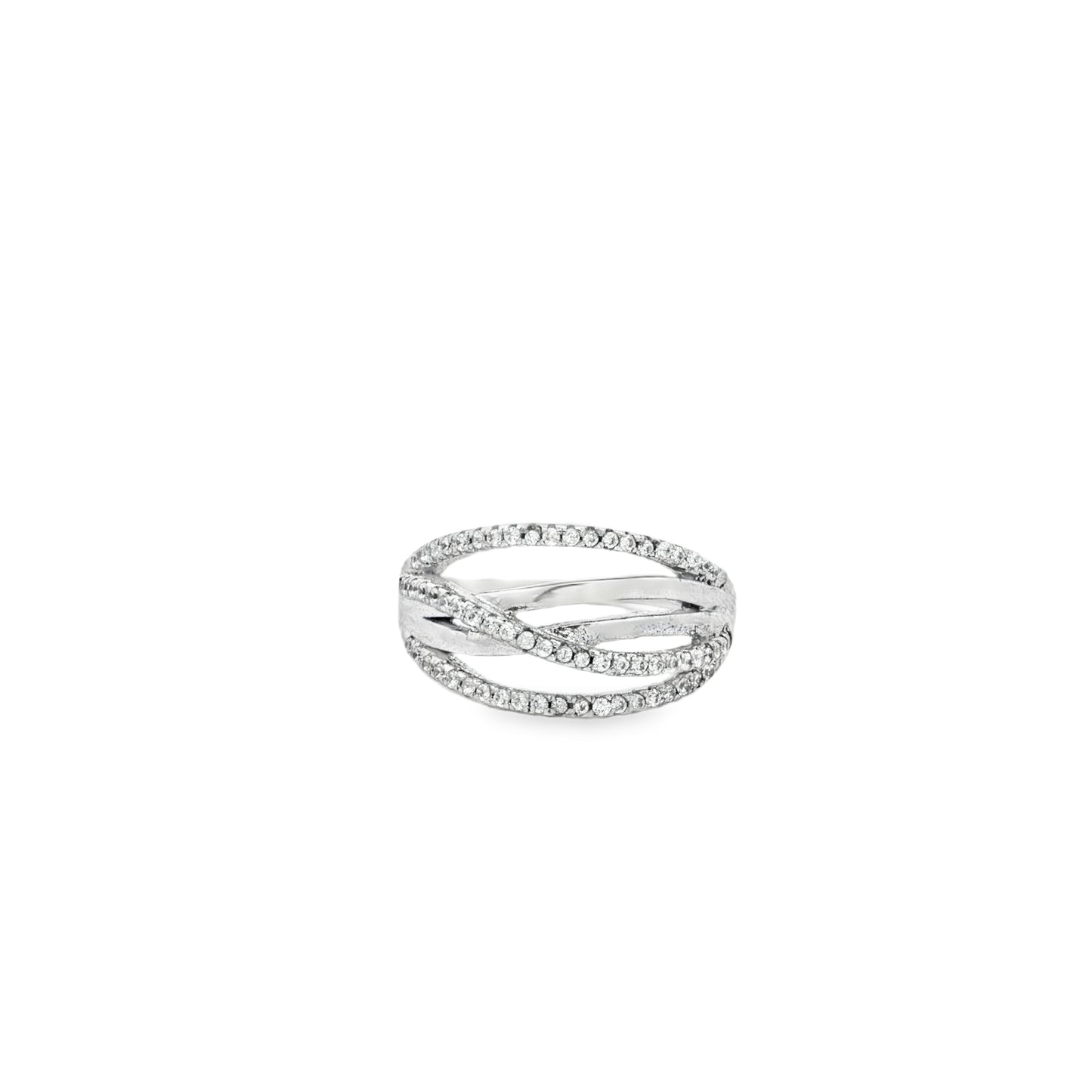 Elegant Crisscross Diamond Ring