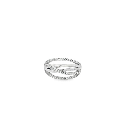 Elegant Crisscross Diamond Ring