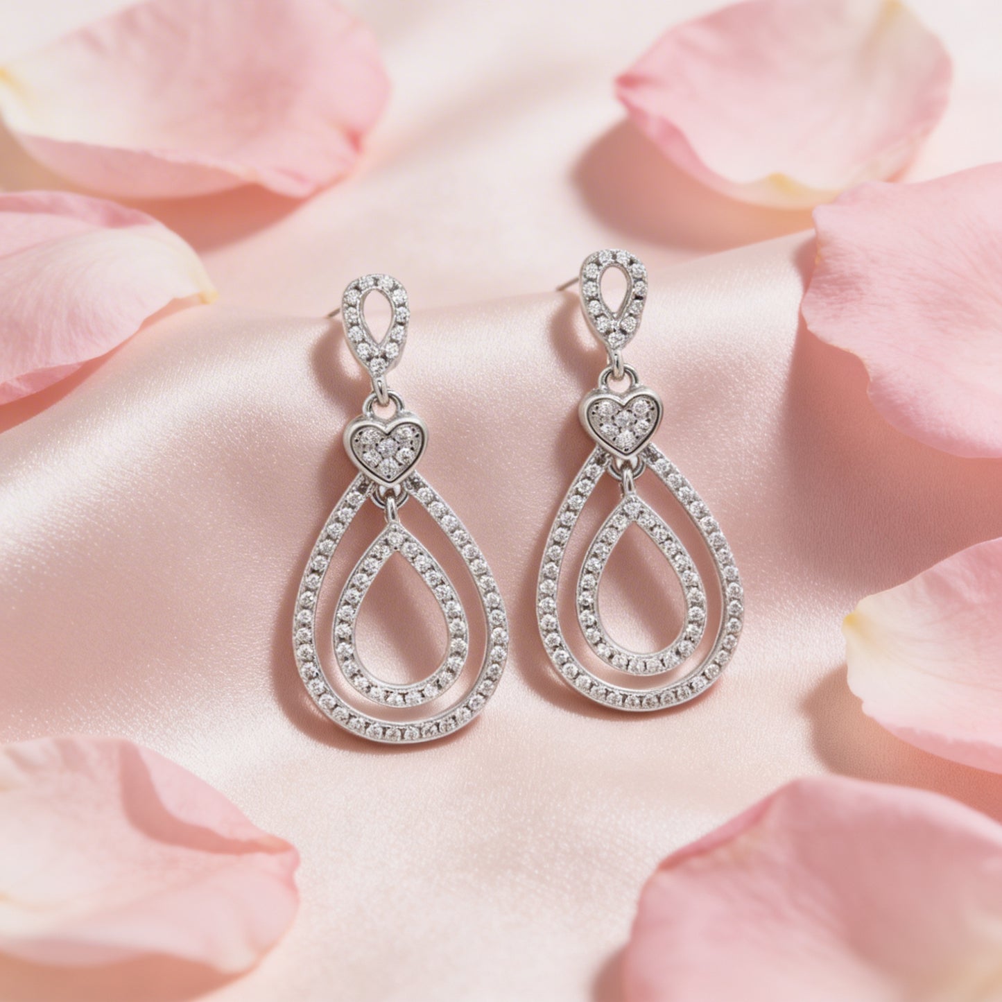 Heartdrop Elegance Diamond Earrings