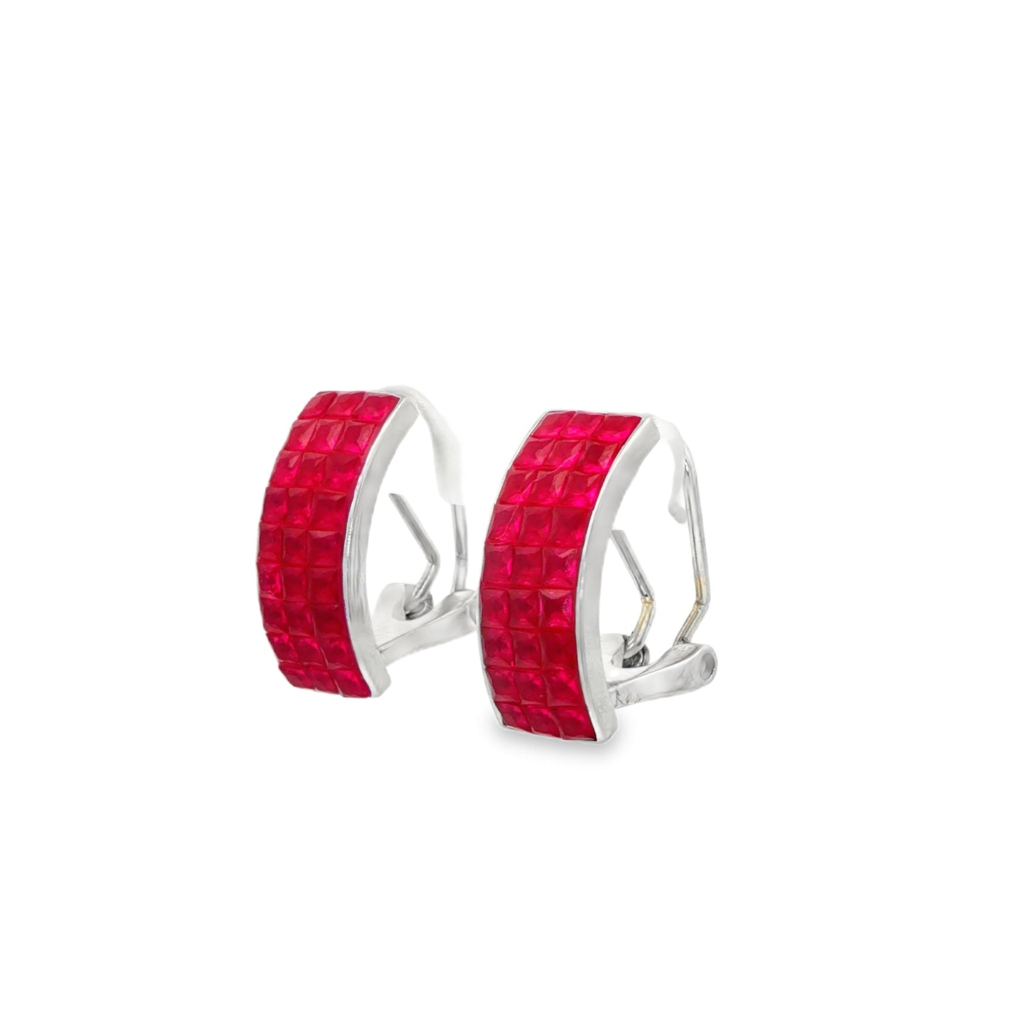 Crimson Grid Hoops