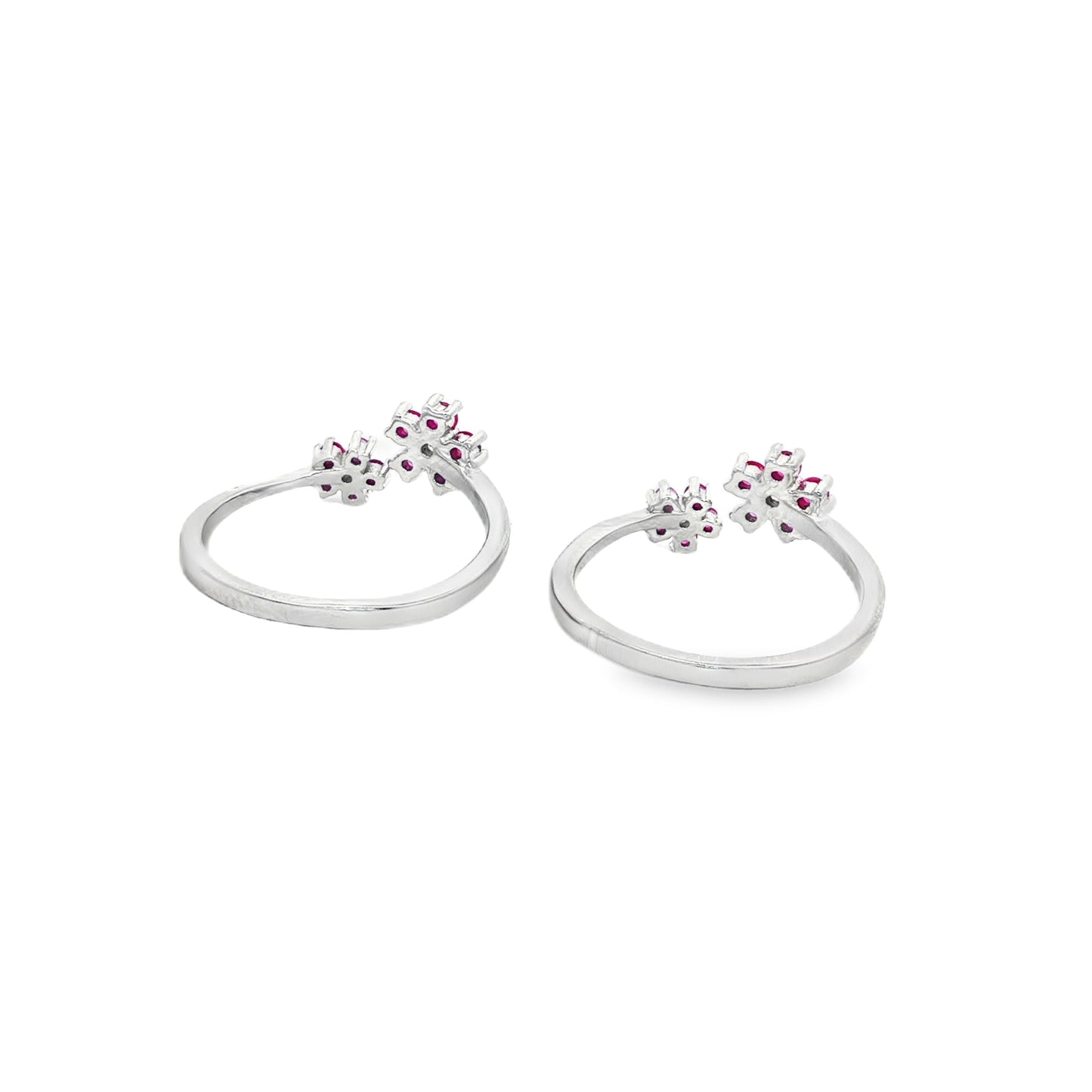 Ruby Blossom Dual Toe Ring