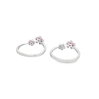 Ruby Blossom Dual Toe Ring