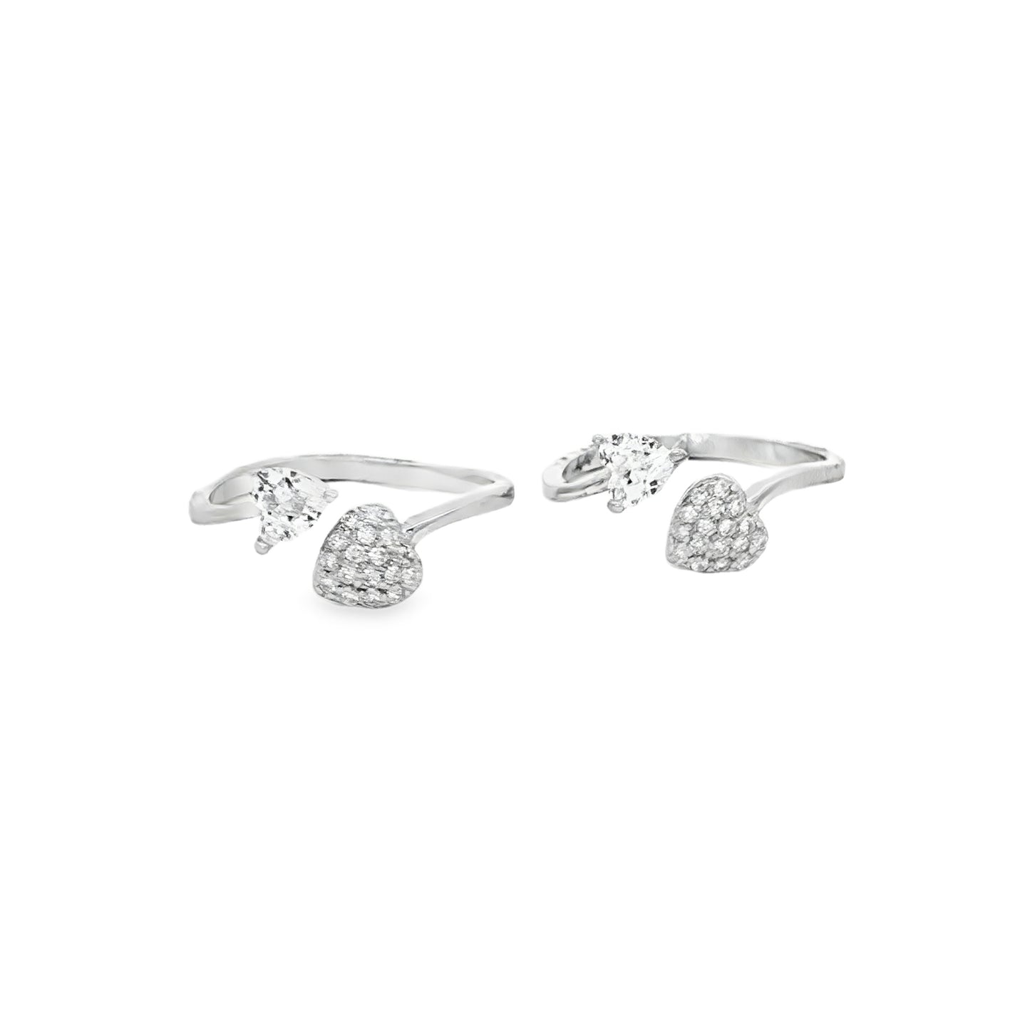 Duo Heart Spark Toe Ring