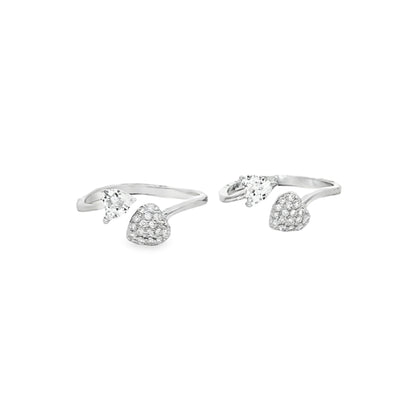 Duo Heart Spark Toe Ring