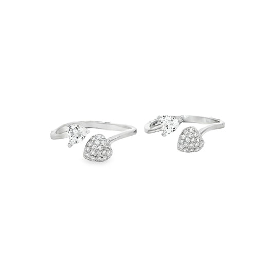 Duo Heart Spark Toe Ring