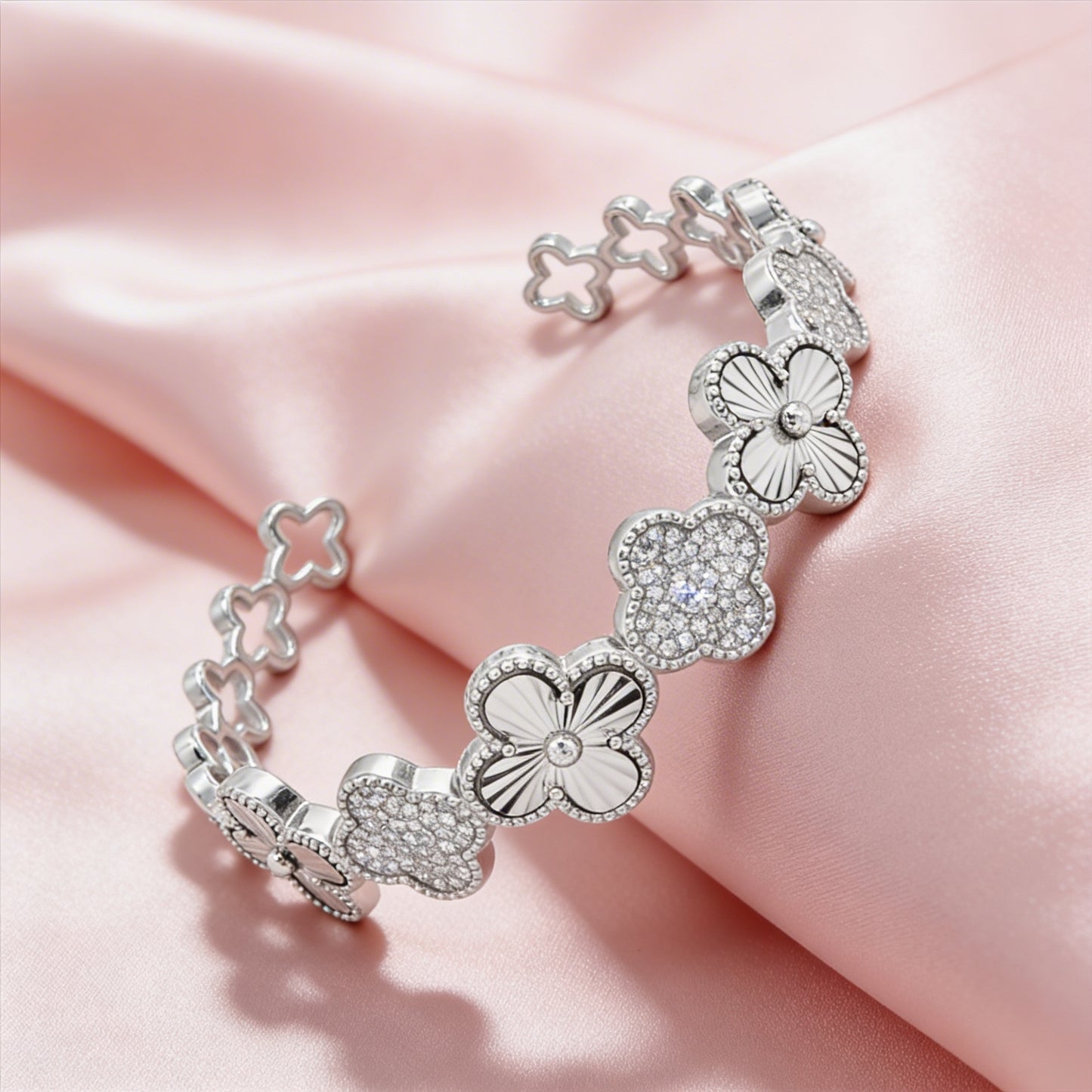 Floral Radiance Diamond Bracelet