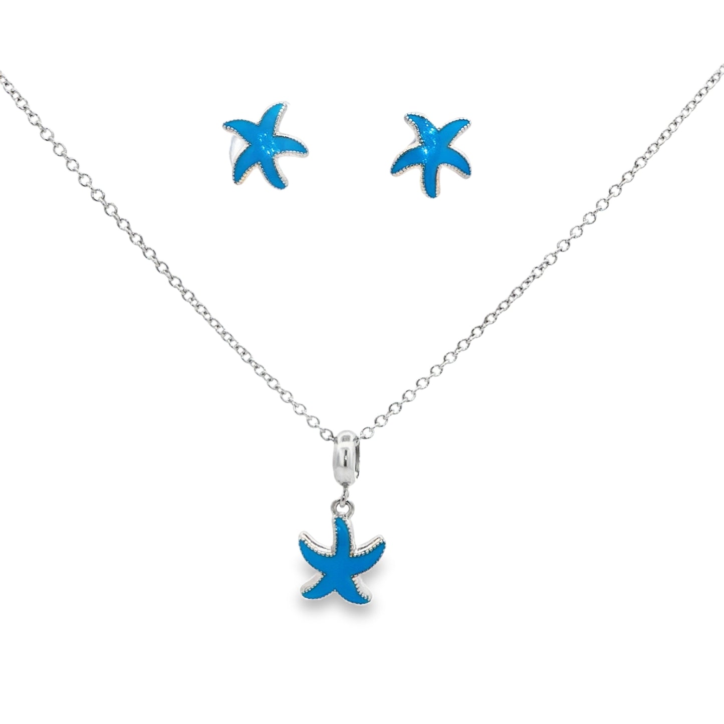 Ocean Starfish Charm Necklace Set