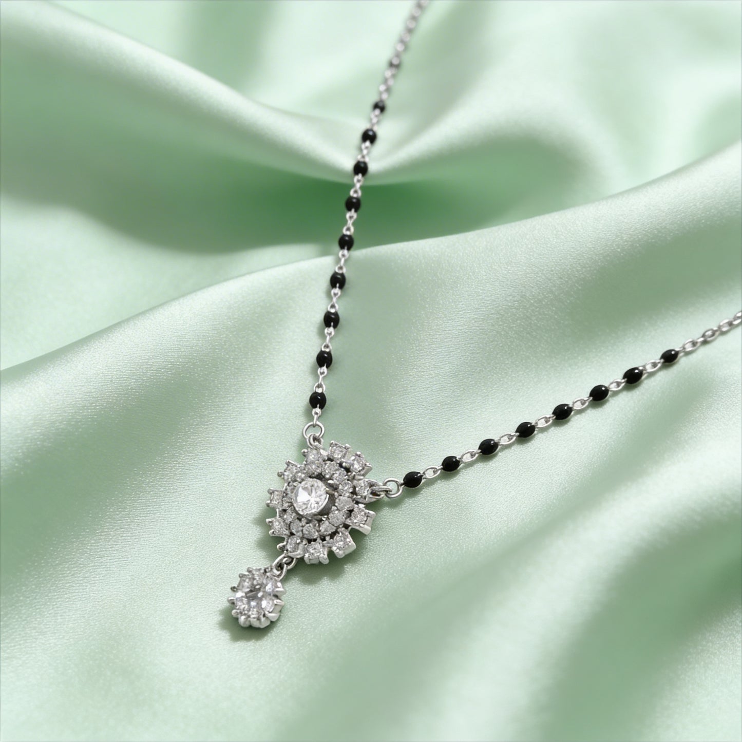 Midnight Snowflake Mangalsutra Pendant