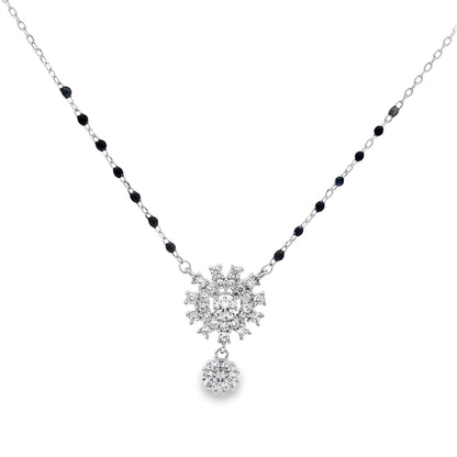 Midnight Snowflake Mangalsutra Pendant