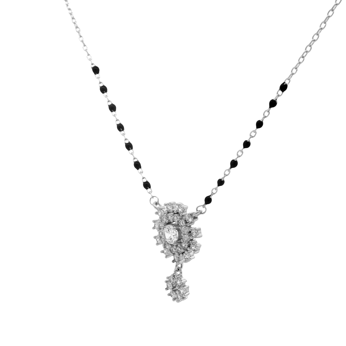 Midnight Snowflake Mangalsutra Pendant