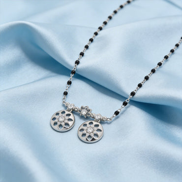 Twin Bloom Diamond Mangalsutra Pendant